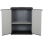 vidaXL Garten-Lagerschrank mit 1 Boden Grau und Schwarz 68x40x85 cm vidaXL Garten-Lagerschrank mit 1 Boden Grau und Schwarz 68x40x85 cm