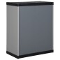 vidaXL Garten-Lagerschrank mit 1 Boden Grau und Schwarz 68x40x85 cm vidaXL Garten-Lagerschrank mit 1 Boden Grau und Schwarz 68x40x85 cm