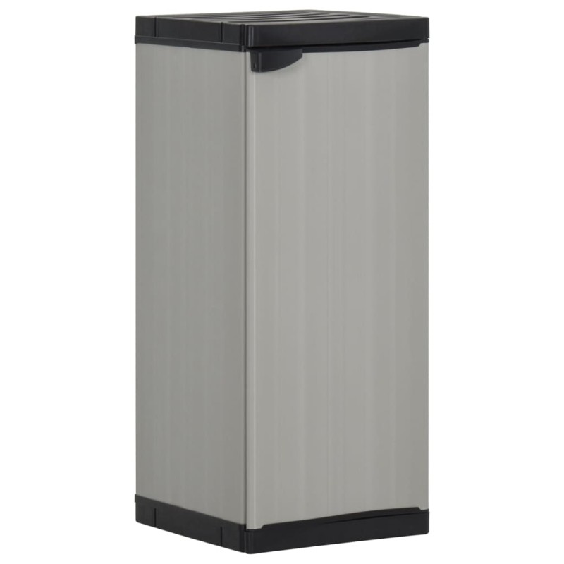 vidaXL Garten-Lagerschrank mit 1 Boden Grau und Schwarz 35x40x85 cm vidaXL Garten-Lagerschrank mit 1 Boden Grau und Schwarz 35x40x85 cm
