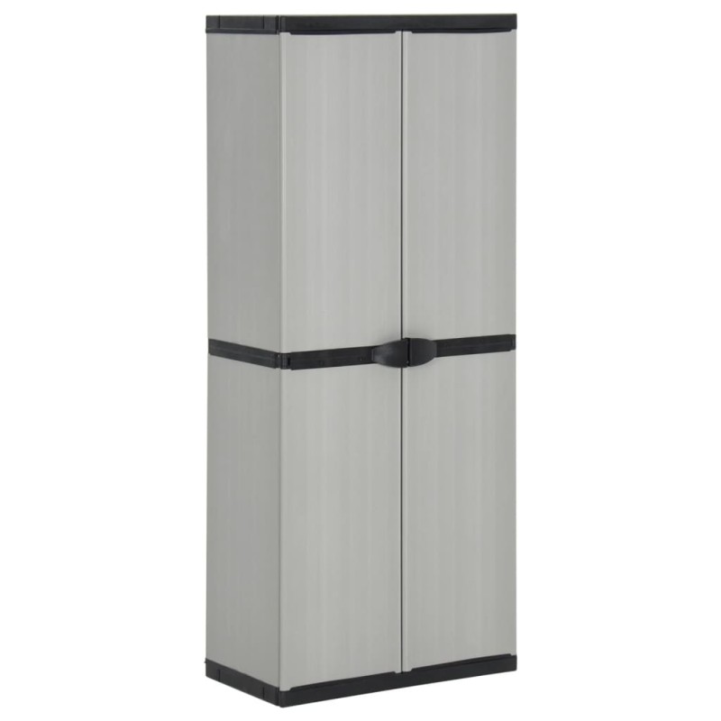 vidaXL Garten-Lagerschrank mit 3 Böden Grau & Schwarz 68x40x168 cm vidaXL Garten-Lagerschrank mit 3 Böden Grau & Schwarz 68x40x168 cm