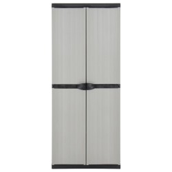 vidaXL Garten-Lagerschrank mit 3 Böden Grau & Schwarz 68x40x168 cm