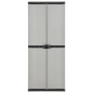 vidaXL Garten-Lagerschrank mit 3 Böden Grau & Schwarz 68x40x168 cm vidaXL Garten-Lagerschrank mit 3 Böden Grau & Schwarz 68x40x168 cm