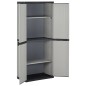 vidaXL Garten-Lagerschrank mit 3 Böden Grau & Schwarz 68x40x168 cm vidaXL Garten-Lagerschrank mit 3 Böden Grau & Schwarz 68x40x168 cm