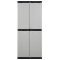 vidaXL Garten-Lagerschrank mit 3 Böden Grau & Schwarz 68x40x168 cm vidaXL Garten-Lagerschrank mit 3 Böden Grau & Schwarz 68x40x168 cm