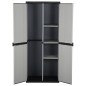 vidaXL Garten-Lagerschrank mit 3 Böden Grau & Schwarz 68x40x168 cm vidaXL Garten-Lagerschrank mit 3 Böden Grau & Schwarz 68x40x168 cm