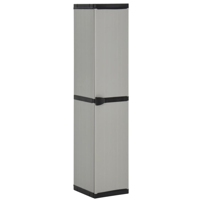 vidaXL Garten-Lagerschrank mit 3 Böden Grau & Schwarz 34x40x168 cm vidaXL Garten-Lagerschrank mit 3 Böden Grau & Schwarz 34x40x168 cm