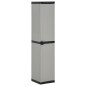 vidaXL Garten-Lagerschrank mit 3 Böden Grau & Schwarz 34x40x168 cm vidaXL Garten-Lagerschrank mit 3 Böden Grau & Schwarz 34x40x168 cm