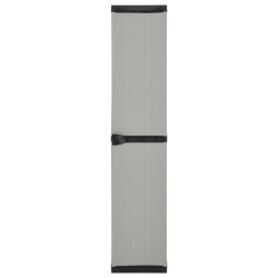 vidaXL Garten-Lagerschrank mit 3 Böden Grau & Schwarz 34x40x168 cm