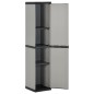 vidaXL Garten-Lagerschrank mit 3 Böden Grau & Schwarz 34x40x168 cm vidaXL Garten-Lagerschrank mit 3 Böden Grau & Schwarz 34x40x168 cm