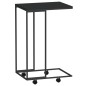 vidaXL Beistelltisch mit Rollen Schwarz 40x30x63,5 cm Holzwerkstoff vidaXL Beistelltisch mit Rollen Schwarz 40x30x63,5 cm Holzwerkstoff
