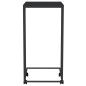 vidaXL Beistelltisch mit Rollen Schwarz 40x30x63,5 cm Holzwerkstoff vidaXL Beistelltisch mit Rollen Schwarz 40x30x63,5 cm Holzwerkstoff