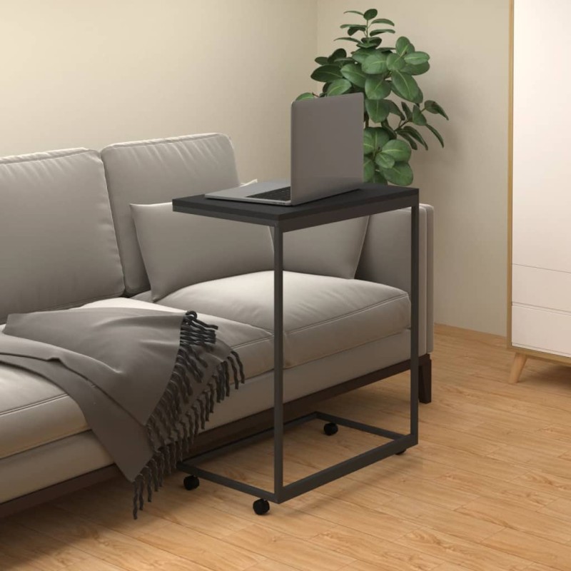 vidaXL Beistelltisch mit Rollen Schwarz 55x35x70 cm Holzwerkstoff vidaXL Beistelltisch mit Rollen Schwarz 55x35x70 cm Holzwerkstoff