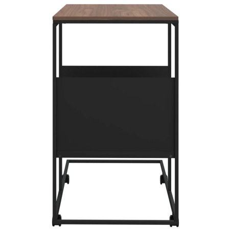 vidaXL Beistelltisch mit Rollen Schwarz 55x36x63,5 cm Holzwerkstoff