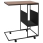 vidaXL Beistelltisch mit Rollen Schwarz 55x36x63,5 cm Holzwerkstoff vidaXL Beistelltisch mit Rollen Schwarz 55x36x63,5 cm Holzwerkstoff