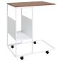 vidaXL Beistelltisch mit Rollen Weiß 55x36x63,5 cm Holzwerkstoff vidaXL Beistelltisch mit Rollen Weiß 55x36x63,5 cm Holzwerkstoff