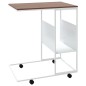 vidaXL Beistelltisch mit Rollen Weiß 55x36x63,5 cm Holzwerkstoff vidaXL Beistelltisch mit Rollen Weiß 55x36x63,5 cm Holzwerkstoff
