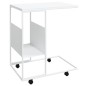 vidaXL Beistelltisch mit Rollen Weiß 55x36x63,5 cm Holzwerkstoff vidaXL Beistelltisch mit Rollen Weiß 55x36x63,5 cm Holzwerkstoff