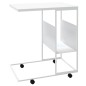 vidaXL Beistelltisch mit Rollen Weiß 55x36x63,5 cm Holzwerkstoff vidaXL Beistelltisch mit Rollen Weiß 55x36x63,5 cm Holzwerkstoff