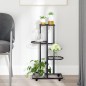 vidaXL Blumenständer 4-Etagen mit Rollen 44x23x80 cm Schwarz Eisen vidaXL Blumenständer 4-Etagen mit Rollen 44x23x80 cm Schwarz Eisen