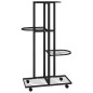 vidaXL Blumenständer 4-Etagen mit Rollen 44x23x80 cm Schwarz Eisen vidaXL Blumenständer 4-Etagen mit Rollen 44x23x80 cm Schwarz Eisen