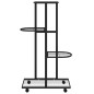 vidaXL Blumenständer 4-Etagen mit Rollen 44x23x80 cm Schwarz Eisen vidaXL Blumenständer 4-Etagen mit Rollen 44x23x80 cm Schwarz Eisen
