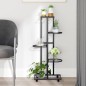 vidaXL Blumenständer 5-Etagen mit Rollen 44x23x100 cm Schwarz Eisen vidaXL Blumenständer 5-Etagen mit Rollen 44x23x100 cm Schwarz Eisen