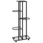 vidaXL Blumenständer 5-Etagen mit Rollen 44x23x100 cm Schwarz Eisen vidaXL Blumenständer 5-Etagen mit Rollen 44x23x100 cm Schwarz Eisen