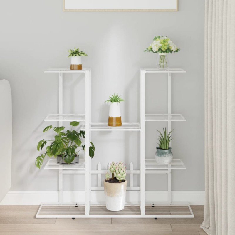 vidaXL Blumenständer 94,5x25x89 cm Weiß Eisen vidaXL Blumenständer 94,5x25x89 cm Weiß Eisen