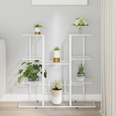 vidaXL Blumenständer 94,5x25x89 cm Weiß Eisen
