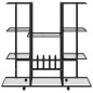 vidaXL Blumenständer mit Rollen 94,5x24,5x91,5 cm Schwarz Eisen vidaXL Blumenständer mit Rollen 94,5x24,5x91,5 cm Schwarz Eisen