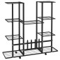 vidaXL Blumenständer mit Rollen 94,5x24,5x91,5 cm Schwarz Eisen vidaXL Blumenständer mit Rollen 94,5x24,5x91,5 cm Schwarz Eisen