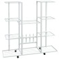 vidaXL Blumenständer mit Rollen 94,5x24,5x91,5 cm Weiß Eisen vidaXL Blumenständer mit Rollen 94,5x24,5x91,5 cm Weiß Eisen