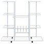vidaXL Blumenständer mit Rollen 94,5x24,5x91,5 cm Weiß Eisen vidaXL Blumenständer mit Rollen 94,5x24,5x91,5 cm Weiß Eisen