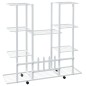 vidaXL Blumenständer mit Rollen 94,5x24,5x91,5 cm Weiß Eisen vidaXL Blumenständer mit Rollen 94,5x24,5x91,5 cm Weiß Eisen