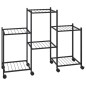 vidaXL Blumenständer mit Rollen 83x25x63,5 cm Schwarz Eisen vidaXL Blumenständer mit Rollen 83x25x63,5 cm Schwarz Eisen