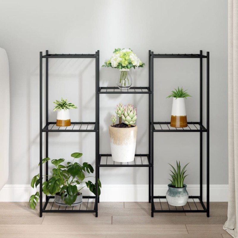 vidaXL Blumenständer 83x25x80 cm Schwarz Eisen vidaXL Blumenständer 83x25x80 cm Schwarz Eisen
