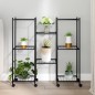 vidaXL Blumenständer mit Rollen 83x25x83,5 cm Schwarz Eisen vidaXL Blumenständer mit Rollen 83x25x83,5 cm Schwarz Eisen