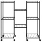 vidaXL Blumenständer mit Rollen 83x25x83,5 cm Schwarz Eisen vidaXL Blumenständer mit Rollen 83x25x83,5 cm Schwarz Eisen