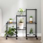 vidaXL Blumenständer mit Rollen 83x25x83,5 cm Schwarz Eisen vidaXL Blumenständer mit Rollen 83x25x83,5 cm Schwarz Eisen
