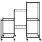 vidaXL Blumenständer mit Rollen 83x25x83,5 cm Schwarz Eisen vidaXL Blumenständer mit Rollen 83x25x83,5 cm Schwarz Eisen