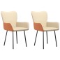 vidaXL Esszimmerstühle 2 Stk. Creme Stoff und Kunstleder vidaXL Esszimmerstühle 2 Stk. Creme Stoff und Kunstleder