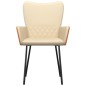 vidaXL Esszimmerstühle 2 Stk. Creme Stoff und Kunstleder vidaXL Esszimmerstühle 2 Stk. Creme Stoff und Kunstleder