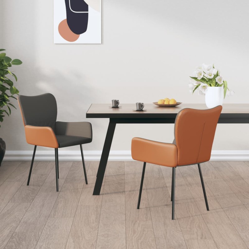 vidaXL Esszimmerstühle 2 Stk. Hellgrau Stoff und Kunstleder vidaXL Esszimmerstühle 2 Stk. Hellgrau Stoff und Kunstleder