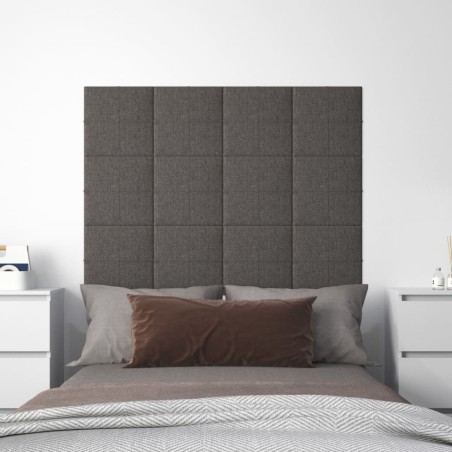 Wandpaneele 12 Stk. Dunkelgrau 30x30 cm Stoff 1,08 m²
