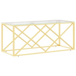 vidaXL Couchtisch 110x45x45 cm Edelstahl und Glas