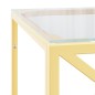vidaXL Couchtisch 110x45x45 cm Edelstahl und Glas vidaXL Couchtisch 110x45x45 cm Edelstahl und Glas