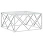 vidaXL Couchtisch 80x80x40 cm Edelstahl und Glas vidaXL Couchtisch 80x80x40 cm Edelstahl und Glas