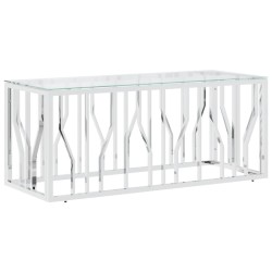 vidaXL Couchtisch 110x45x45 cm Edelstahl und Glas