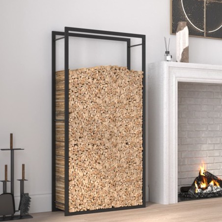 vidaXL Brennholzregal Mattschwarz 80x28x154 cm Stahl