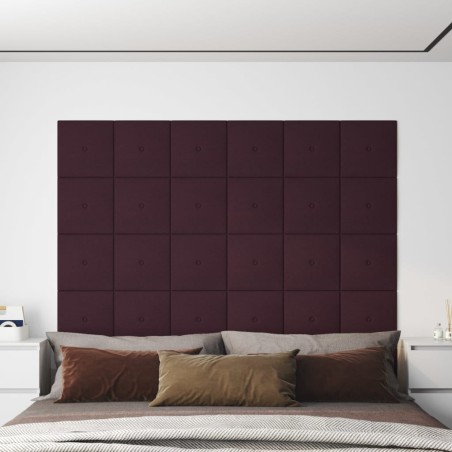 Wandpaneele 12 Stk. Lila 30x30 cm Stoff 1,08 m²